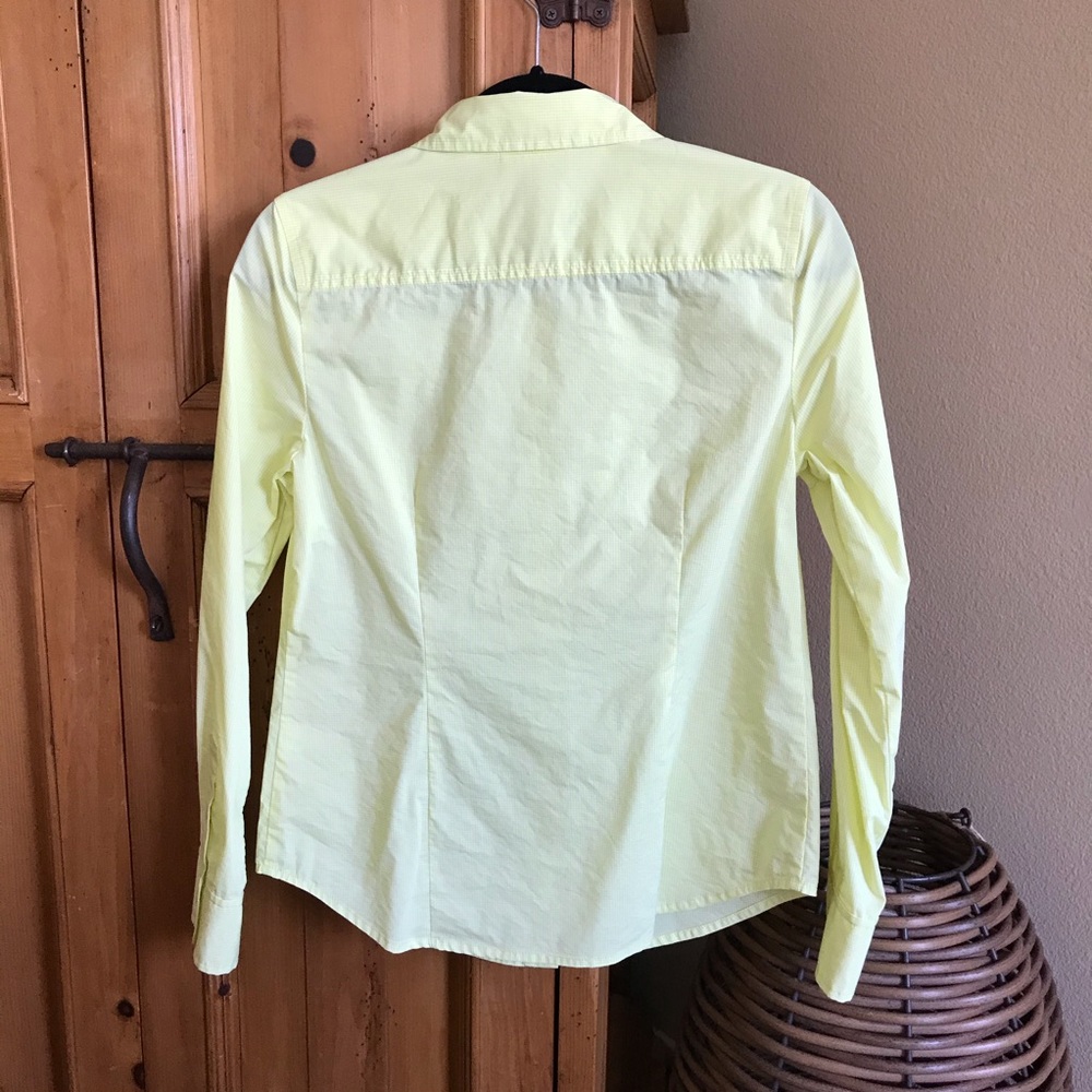 Halogen Gingham Yellow Lime Button Collar Long Sl… - image 7